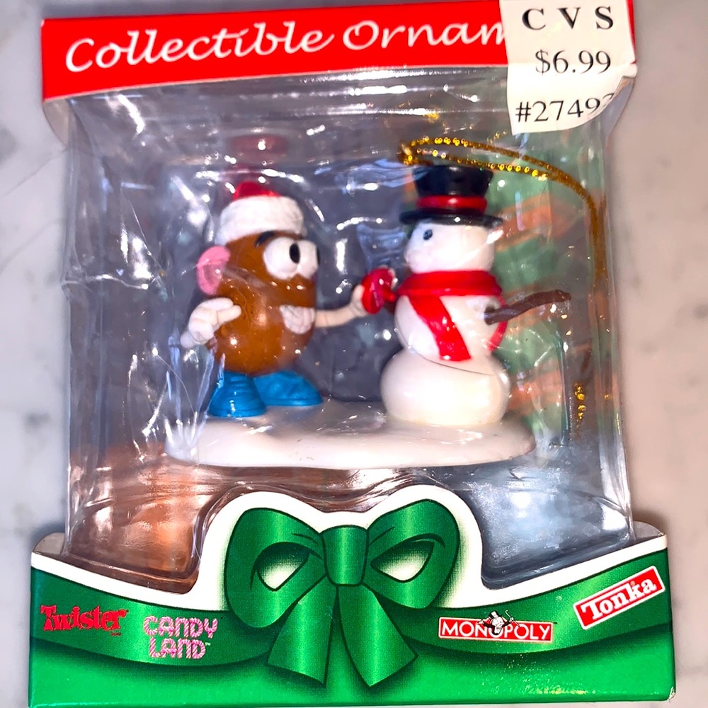 Basic Fun Hasbro Mr Potato Head and Snowman Collectible Christmas Ornament